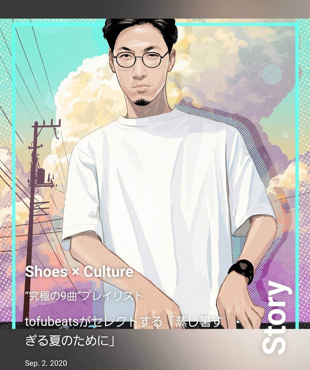 のインスタグラム：「. GRANDSTAGE ONLINE STORE UPDATE  Story シューズと文化、そして人にまつわる物語  Shoes × Culture “究極の9曲”プレイリスト tofubeatsがセレクトする「蒸し暑すぎる夏のために」  詳しくはプロフィールのURLよりご覧ください @abcmart_grandstage  #abcgs #abcマート #grandstage #おうち時間 #music #tofubeats #プレイリスト」