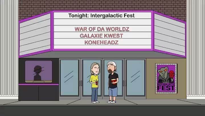ケヴィン・スミスのインスタグラム：「2020 got you down? Listen to me make fun of @harleyquinnsmith instead, while we talk about almost everything *except* Veganism on a brand new ep of @veganabattoir! And once again, the good folks at @cartuna have pulled enough audio from the podcast to make a new cartoon so you can visually thrill to the ongoing adventures of a Girl and her Dad! #KevinSmith #harleyquinnsmith #veganabattoir #podcast #podcastersofinstagram」