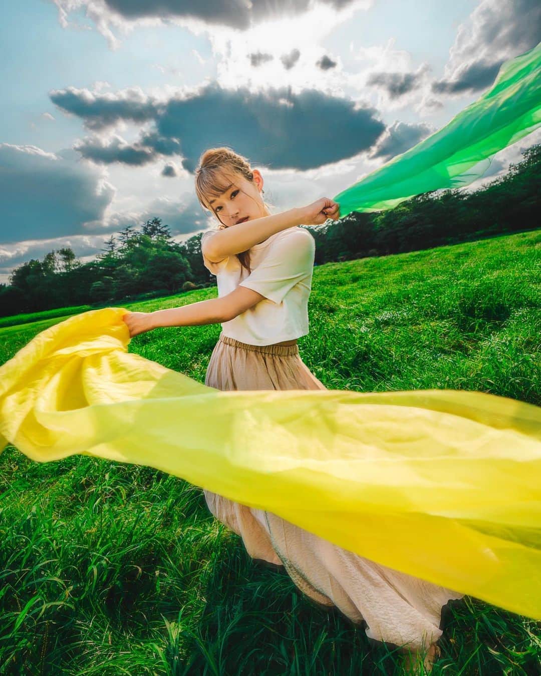 のインスタグラム：「GREEN & YELLEW. . . .  model: @riorio73」