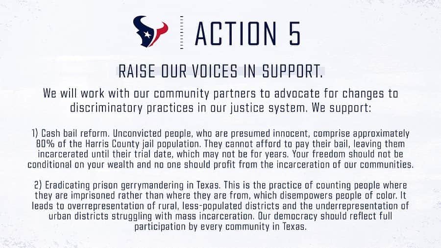 ヒューストン・テキサンズさんのインスタグラム写真 - (ヒューストン・テキサンズInstagram)「Commitment to change through action.」9月3日 11時35分 - houstontexans