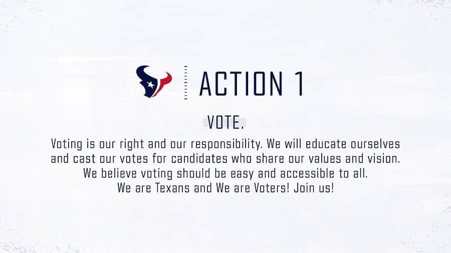 ヒューストン・テキサンズさんのインスタグラム写真 - (ヒューストン・テキサンズInstagram)「Commitment to change through action.」9月3日 11時35分 - houstontexans