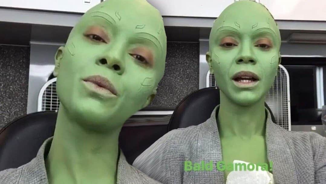 ゾーイ・サルダナさんのインスタグラム写真 - (ゾーイ・サルダナInstagram)「Feeling a little green today! #gamora #bts」9月3日 12時19分 - zoesaldana