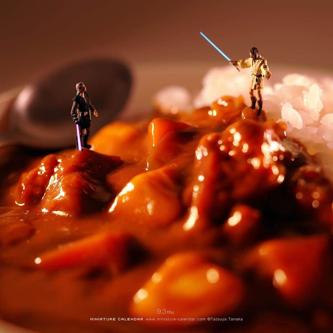 のインスタグラム：「⠀ “The High Ground Menu” 　 「あんたが肉い！」 　 #スターウォーズ #地の利を得たぞ #STARWARS #IHaveTheHighGround #🍛 #🍕 #🥩」