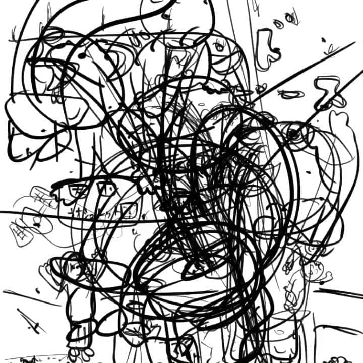 与座よしあきのインスタグラム：「試しに描いたむずい！」