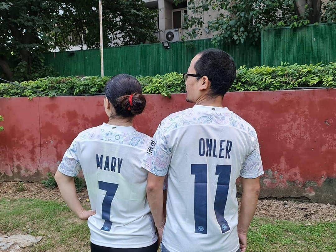 Mary Komさんのインスタグラム写真 - (Mary KomInstagram)「Our favorite jersey and number we choose with my hubby @onler_kom @pumaindia」9月3日 20時00分 - mcmary.kom