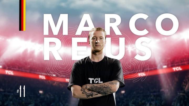 マルコ・ロイスのインスタグラム：「Proud to be part of the #TCLTeam ⚽️🏆  Let’s #DisplayGreatness with my teammates @gigiodonna99 @paulpogba @harrykane @pjona_9 @saulniguez 💪✌️   📌  @tcl_de @tcl_europe」