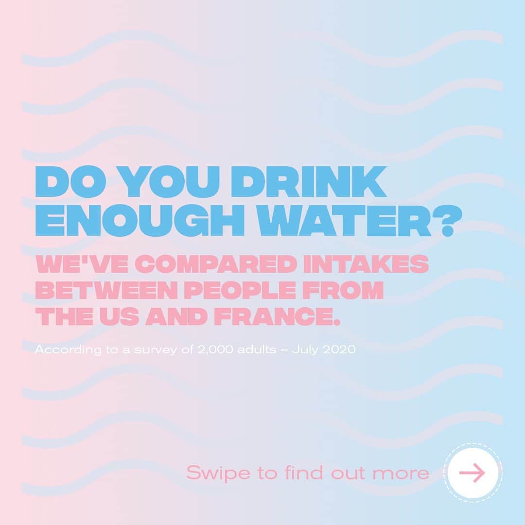 evianさんのインスタグラム写真 - (evianInstagram)「Do you drink enough water every day? We’ve asked people in the US and France, and here’s what they say 💦. How do you compare?   #evian #evianwater #positivedrops #stayhydrated」9月3日 20時20分 - evianwater