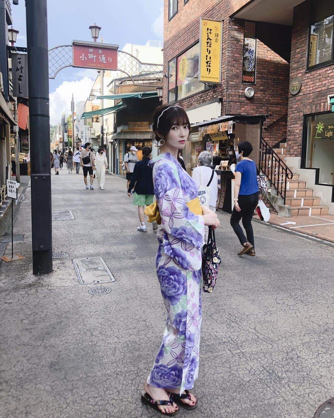 日下部美愛のインスタグラム：「夏の終わり  #浴衣 #ゆかた女子 #浴衣女子 #浴衣コーデ #夏 #浴衣デート #浴衣ヘアアレンジ #鎌倉 #photo #japan #model #me #hair #fashion #fashionblogger #makeup #followme #instagood #camera #instadaily #dailylook」