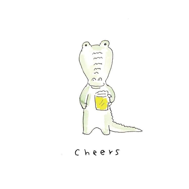 ハルペイさんのインスタグラム写真 - (ハルペイInstagram)「🍻 まだまだ暑い夜だね… . #乾杯 #今日もお疲れ様でした  #ビール#beer#🍺 #crocodile #わに#ワニ #cheers  .  #harupei#ハルペイ#doodle#draw#drawing#illustrator#illustration#japan#絵#雑貨#湘南#イラスト#イラストレーター#ゆるい#茅ヶ崎」9月3日 21時47分 - harupeipei