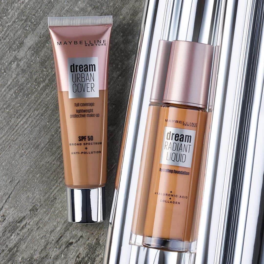 Maybelline New Yorkさんのインスタグラム写真 - (Maybelline New YorkInstagram)「Looking for care AND coverage? Our Dream line of foundations are just that! #dreamurbancover protects your skin from pollutants with SPF 50 & #dreamradiantliquid hydrates and smoothes skin with hyaluronic acid.😍 Comment below which is your fave!」9月3日 22時04分 - maybelline
