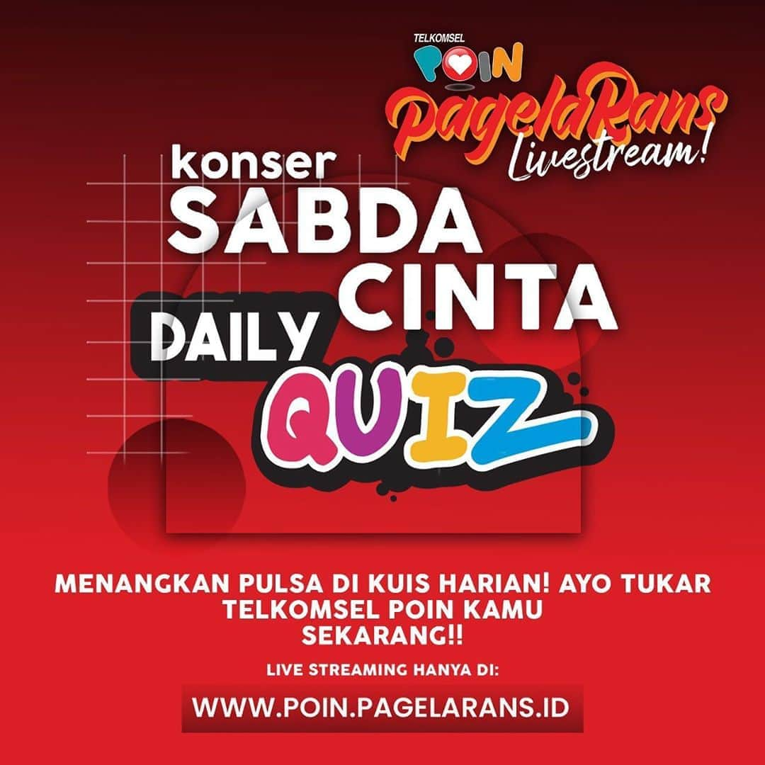 Raffi Ahmadさんのインスタグラム写真 - (Raffi AhmadInstagram)「GUYSSS Jangan lupa saksikan konser Sabda Cinta, Persembahan dari @telkomsel POIN Pagelarans LIVE Streaming Sabtu 12 September 2020 di www.poin.pagelarans.id   Dengan menampilkan Penyanyi @jud1ka @andra_photo @ari_lasso @hanggini @luthfiaulia @marshaz  Dan Host @raffinagita1717   Kunjungi www.poin.pagelarans.id sekarang utk menangin Hadiah Pulsa JUTAAN RUPIAH di Daily QUIZ dengan tukarkan telkomsel POIN kamu sekarang di @myTelkomsel.   Mau tau caranya? ada di Slide ke 2」9月3日 22時45分 - raffinagita1717