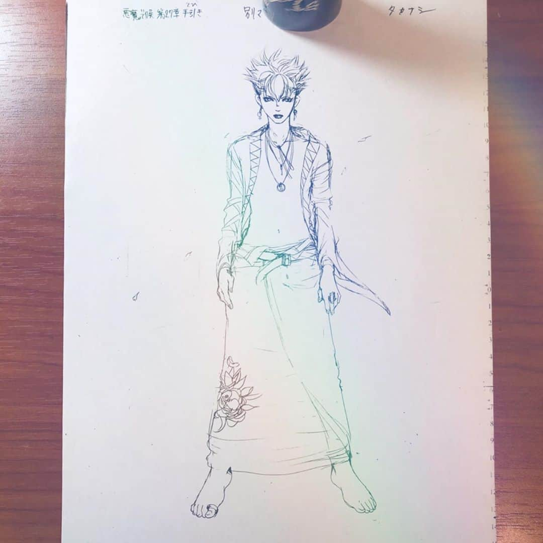 高梨みつばさんのインスタグラム写真 - (高梨みつばInstagram)「27回の扉絵 悪魔で候は毎回サブタイトルをつけていました #悪魔で候　#高梨みつば　#当時の下絵」9月3日 23時09分 - mitsuba_takanashi