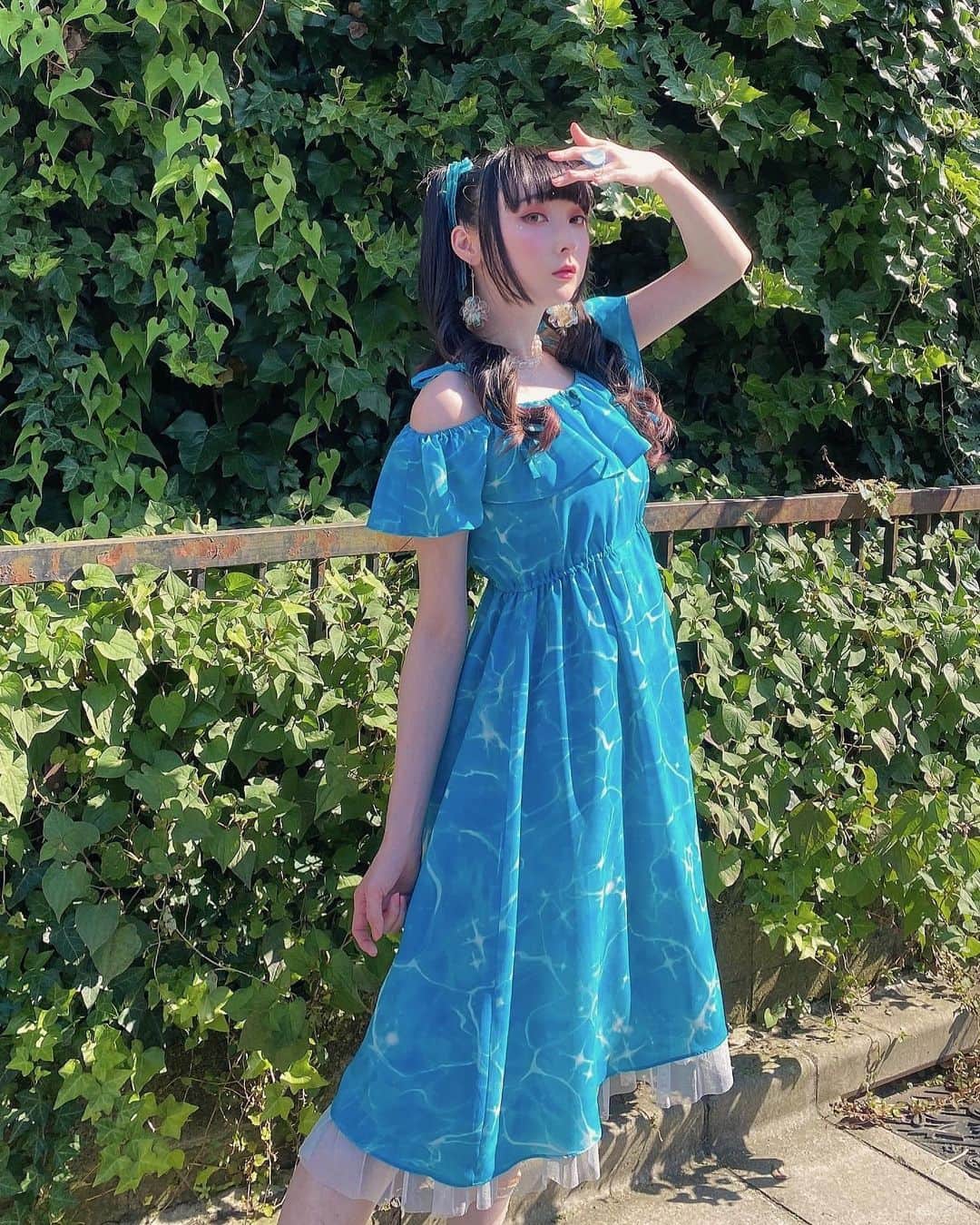 RinRinさんのインスタグラム写真 - (RinRinInstagram)「It’s still summer time in my mind☀️ まだまだ夏なの！☀️ . 📸MUA @nami5757  . #OOTD Dress: 🎁 #milkharajuku @milk__official_  Earrings: 🎁 #ivytokyo @theivytokyo  Ring: 🎁 #misskika @misskika  Socks: #paysdesfees  . 🎁 gifted 商品提供 . 👉🏻 #rinrinootd  . #rinrindoll #japan #tokyo #harajuku #japanesefashion #tokyofashion #harajukufashion #東京 #コーデ #今日のコーデ #summerfashion #summer #bluedress #summerootd #夏 #夏コーデ #ブルーワンピース #夏スタイル #nhkkawaii」9月3日 23時12分 - rinrindoll