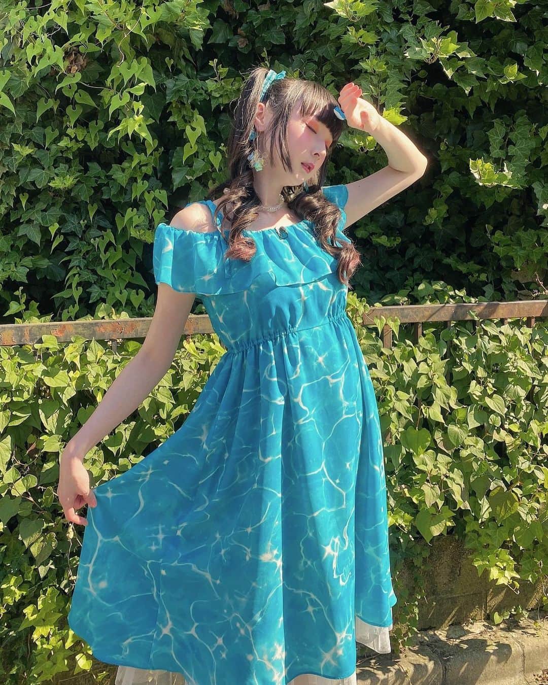 RinRinさんのインスタグラム写真 - (RinRinInstagram)「It’s still summer time in my mind☀️ まだまだ夏なの！☀️ . 📸MUA @nami5757  . #OOTD Dress: 🎁 #milkharajuku @milk__official_  Earrings: 🎁 #ivytokyo @theivytokyo  Ring: 🎁 #misskika @misskika  Socks: #paysdesfees  . 🎁 gifted 商品提供 . 👉🏻 #rinrinootd  . #rinrindoll #japan #tokyo #harajuku #japanesefashion #tokyofashion #harajukufashion #東京 #コーデ #今日のコーデ #summerfashion #summer #bluedress #summerootd #夏 #夏コーデ #ブルーワンピース #夏スタイル #nhkkawaii」9月3日 23時12分 - rinrindoll
