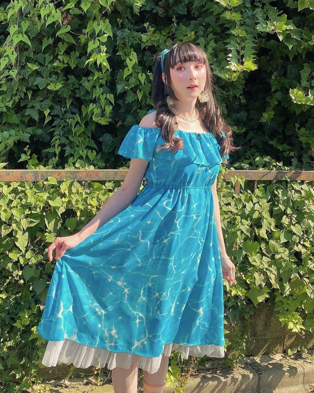 RinRinさんのインスタグラム写真 - (RinRinInstagram)「It’s still summer time in my mind☀️ まだまだ夏なの！☀️ . 📸MUA @nami5757  . #OOTD Dress: 🎁 #milkharajuku @milk__official_  Earrings: 🎁 #ivytokyo @theivytokyo  Ring: 🎁 #misskika @misskika  Socks: #paysdesfees  . 🎁 gifted 商品提供 . 👉🏻 #rinrinootd  . #rinrindoll #japan #tokyo #harajuku #japanesefashion #tokyofashion #harajukufashion #東京 #コーデ #今日のコーデ #summerfashion #summer #bluedress #summerootd #夏 #夏コーデ #ブルーワンピース #夏スタイル #nhkkawaii」9月3日 23時12分 - rinrindoll
