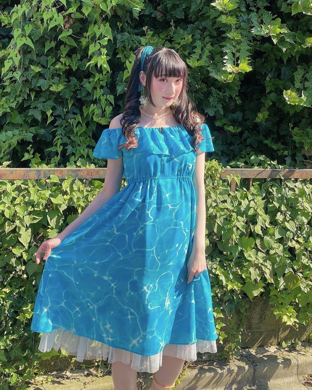 RinRinさんのインスタグラム写真 - (RinRinInstagram)「It’s still summer time in my mind☀️ まだまだ夏なの！☀️ . 📸MUA @nami5757  . #OOTD Dress: 🎁 #milkharajuku @milk__official_  Earrings: 🎁 #ivytokyo @theivytokyo  Ring: 🎁 #misskika @misskika  Socks: #paysdesfees  . 🎁 gifted 商品提供 . 👉🏻 #rinrinootd  . #rinrindoll #japan #tokyo #harajuku #japanesefashion #tokyofashion #harajukufashion #東京 #コーデ #今日のコーデ #summerfashion #summer #bluedress #summerootd #夏 #夏コーデ #ブルーワンピース #夏スタイル #nhkkawaii」9月3日 23時12分 - rinrindoll