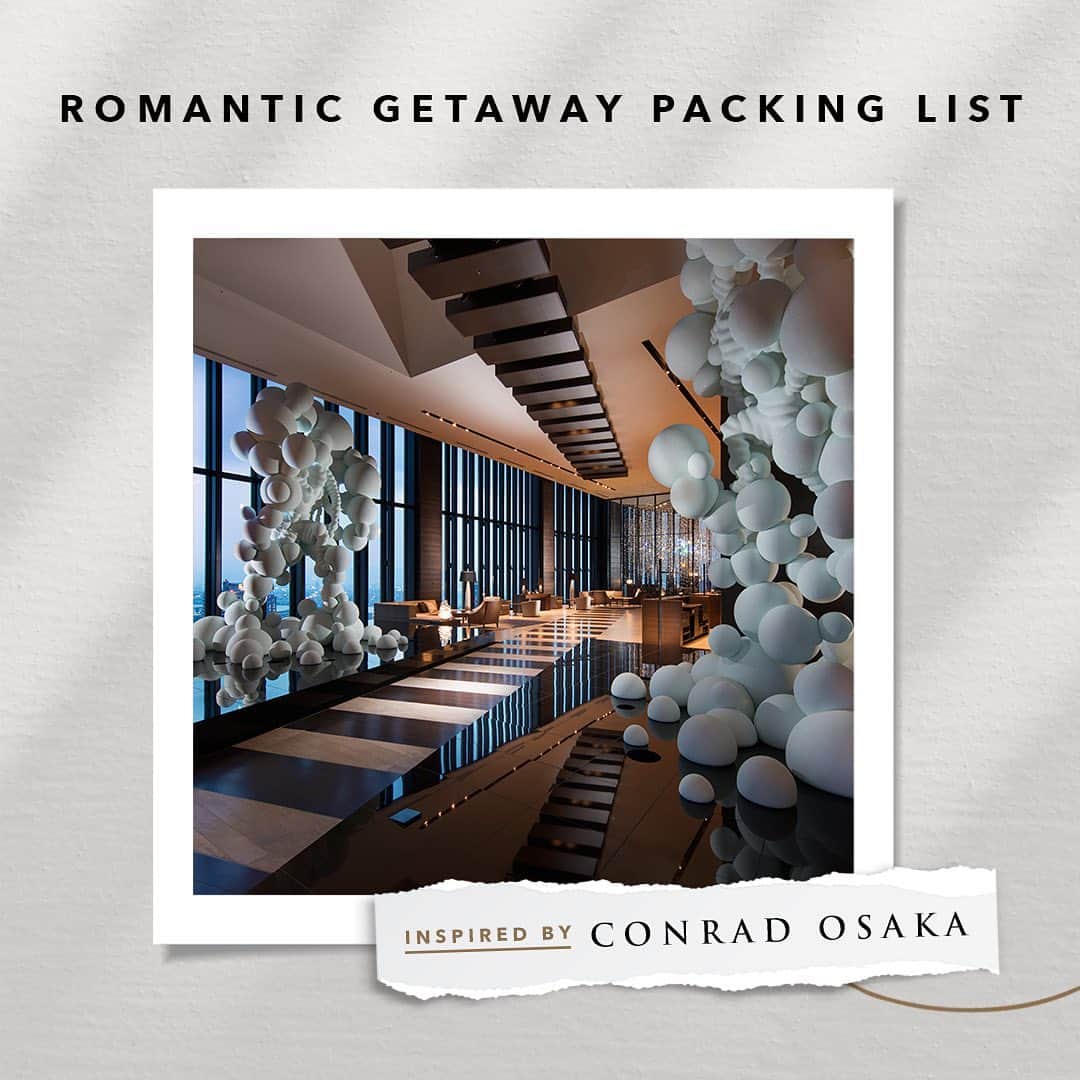 Conrad Hotelsのインスタグラム：「We can’t wait to reconnect with our loved ones over cocktails and a city view. We’re bringing our: -Portable phone ring light -Wrinkle-free date outfit -Tin of travel mints 😘」