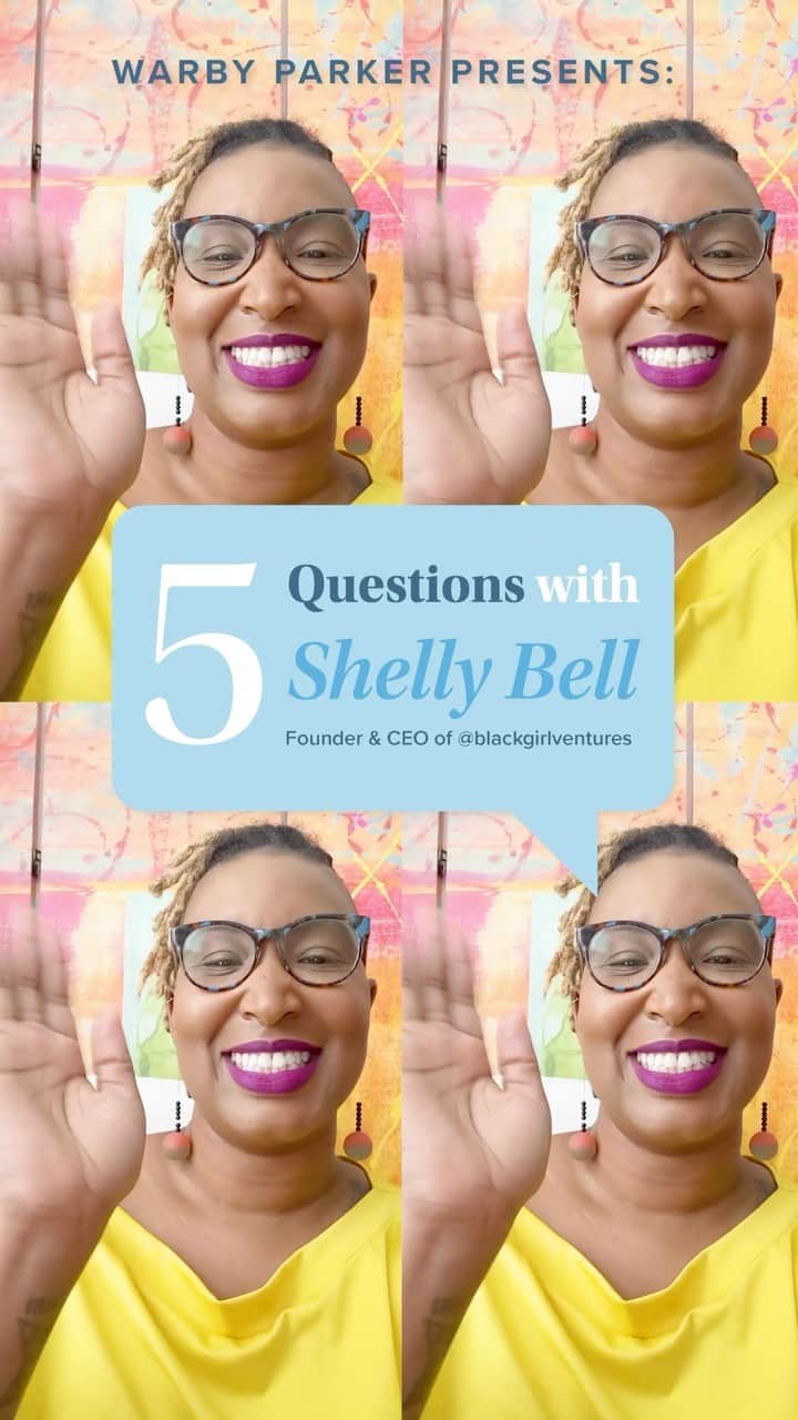 Warby Parkerのインスタグラム：「Introducing “5 Questions With”: An IGTV series we’re dedicating to highlighting members of our community.  First up, we spoke with @iamshellybell, CEO & Founder of @blackgirlventures—an organization dedicated to removing the barriers of access to social and financial capital for Black & Brown female-identifying founders.  As part of our $1 million pledge to organizations and initiatives focused on ending systemic racism, as well as our commitment to supporting Black entrepreneurs, we donated $100,000 to Black Girl Ventures in June.  A woman of many talents, Shelly spoke with us about what inspires her and what led her to start Black Girl Ventures—she also treated us to some of her poetry! Learn more about Shelly and @blackgirlventures at the link in our bio.」