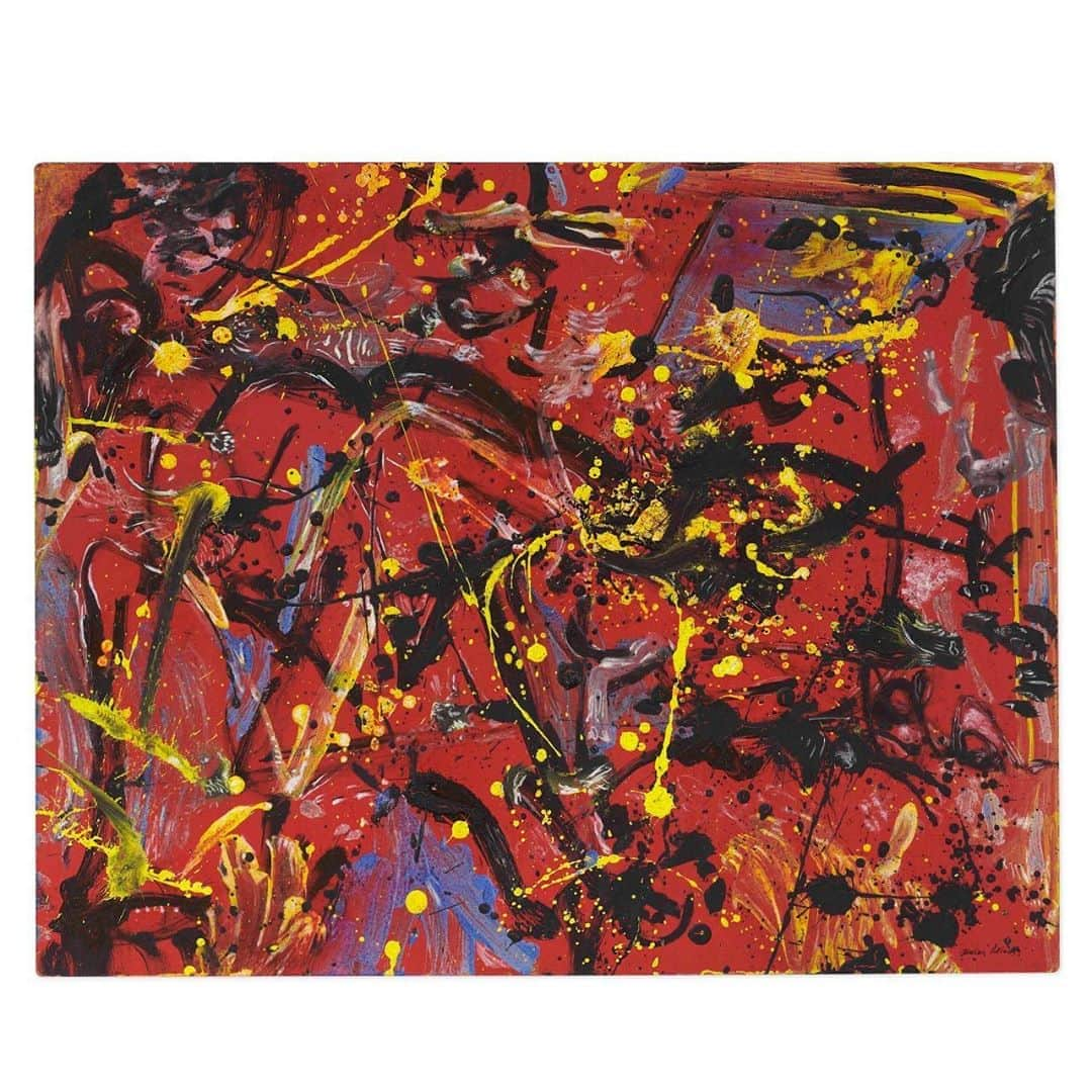 クリスティーズさんのインスタグラム写真 - (クリスティーズInstagram)「First belonging to legendary dealer and gallery owner Peggy Guggenheim, Jackson Pollock's 'Red Composition' stands as a highlight of our New York Evening Sale of 20th Century Art on 6 October.⠀ .⠀ 'Red Composition' is an important early work by Pollock and among the first 'drip' paintings in which Pollock allowed his paint to take on its own form and, in the process, manifested true abstraction.⠀ .⠀ This painting is being offered for sale by the Everson Museum in Syracuse, New York, as part of a larger museum commitment to refine and diversify its collection and establish a fund for future acquisitions of artworks by artists of color, women artists, and other under-represented emerging and mid-career artists.⠀ .⠀ Jackson Pollock (1912-1956), 'Red Composition', 1946. Estimate: $12-18 million.⠀ .⠀ New York Evening Sale — 6 October, New York.⠀ .⠀ #art #artist #liveauction #artauction #newyork #pollock #jacksonpollock @eversonmuseum」9月4日 1時18分 - christiesinc