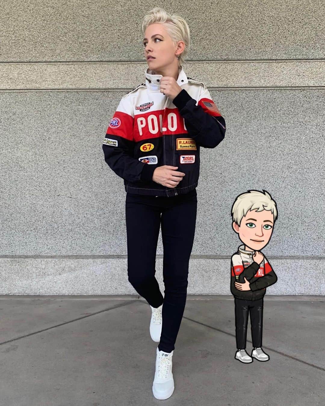 Brittenelle Fredericksさんのインスタグラム写真 - (Brittenelle FredericksInstagram)「Stoked to be partnering with @ralphlauren for the launch of the Ralph Lauren Bitmoji Wardrobe where you can dress your avatar in a custom look! Obsessed with this moto jacket and haven't taken it off since. Now there’s two of me ‍👯‍♂️ Tap to shop my look. #RLBitmoji #TwinningWithRL #ad」9月4日 2時04分 - brittenelle