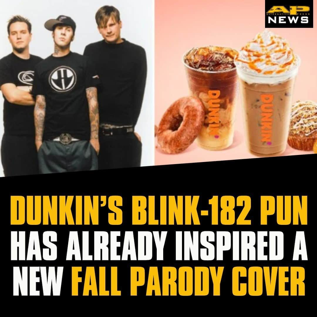 Alternative Pressさんのインスタグラム写真 - (Alternative PressInstagram)「WATCH: A fall parody cover of @dunkin’s @blink182 pun is already floating around on @tiktok⁠ LINK IN BIO⁠ .⁠ .⁠ .⁠ #blink182 #allthesmallthings #dunkin #dunkindonuts #allthefallthings #allthesmallthingsparody #blink182parody #fall #fallmenu #fallfavorites #falldrinks #alternativepress #altpress」9月4日 3時03分 - altpress