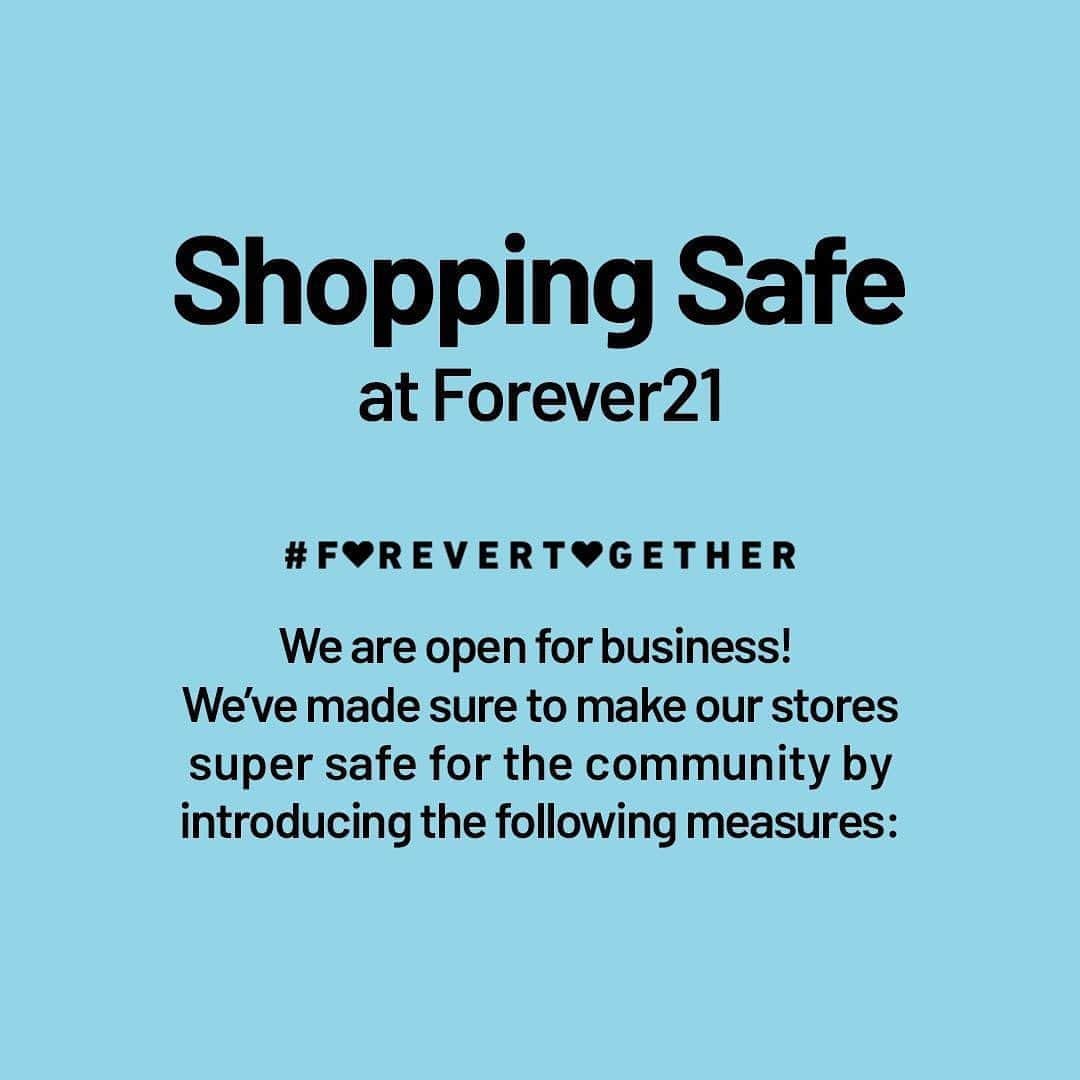 Forever 21 Menさんのインスタグラム写真 - (Forever 21 MenInstagram)「We are open for business! We’ve made sure to make our store super safe for our community by introducing the following measures ➡️  + stay tuned for a in-store takeover by one of our #forever21men influencers coming soon!」9月4日 14時26分 - forever21men