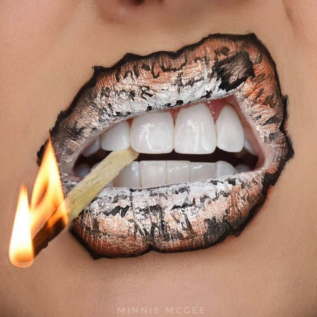 Jeffree Star Cosmeticsさんのインスタグラム写真 - (Jeffree Star CosmeticsInstagram)「Too hot to handle🥵 @minniemcgee created this fire lip using our #velourliquidlipstick in the shade Drug Lord 🤍🔥 #jeffreestarcosmetics」9月4日 6時00分 - jeffreestarcosmetics