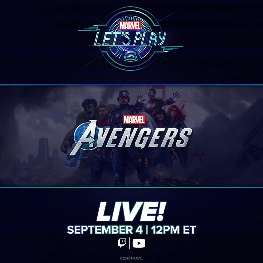 Marvel Entertainmentさんのインスタグラム写真 - (Marvel EntertainmentInstagram)「Get ready to #EmbraceYourPowers. We're playing "Marvel's Avengers" LIVE on our Twitch and YouTube channels tomorrow at 12PM ET! #MarvelAtHome」9月4日 6時29分 - marvel