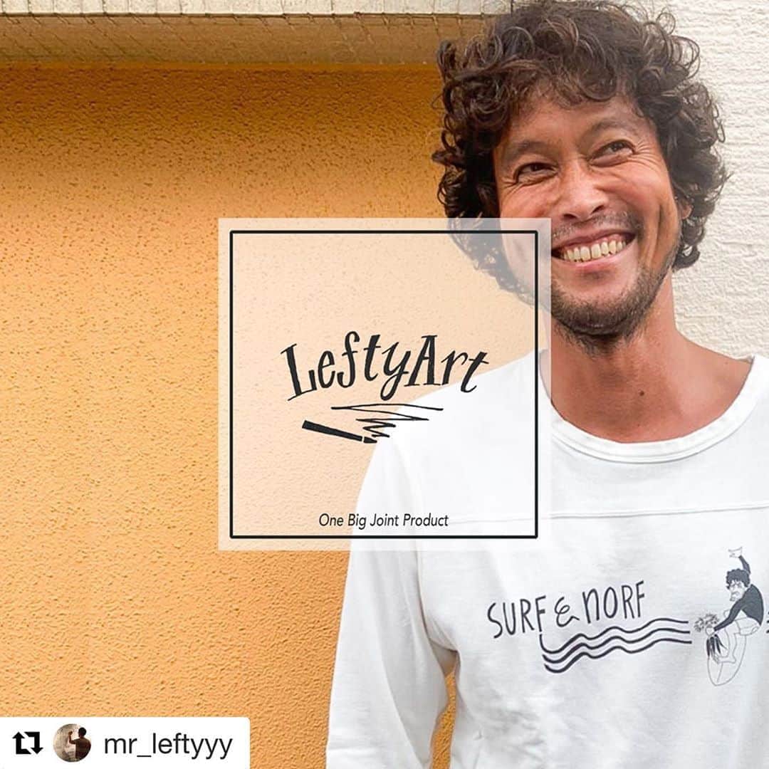 のインスタグラム：「#Repost @mr_leftyyy with @get_repost ・・・ . マーシーさんから新たな写真が届きました！ Nice Smile😊 受注期間は9月15日までです！ . . Lefty Artが様々な業種の方とジョイントしたアイテムを期間限定でリリースする「One Big Joint Product」  今回フューチャーさせていただくのは、雑誌OCEANSのメインモデルとしてお馴染みのマーシー(三浦 理志)さん @mar4m   数々の雑誌、CM、広告、ショーなどで活躍され、自身のブランドでもあるSURF & NORFを展開  【商品説明】 京都発ファクトリーブランド「free rage」に日本国内工場にて別注生産してもらった色々なシーズンで活用できる毛足の短いミニ裏毛生地を使用した長袖スウェットに、マーシーさんのライフスタイルでもある波乗りと農夫(SURF & NORF)のアートを落とし込んだアイテム  マーシーコメント 「ラフな感じの生地でザックリ着れるトップスが良いとリクエストさせて頂き、このボディーに決まりました。 着心地がよく肌触りも最高なので、毎日でも着たくなるようなアイテムで、海あがりなんかにも最高だと思います！ Lefty Artの描いたデザインは、SURF&NORFを可愛くコミカルに表現してくれているので、幅広い方々にご愛用いただけたら嬉しいです！」  Lefty Art コメント 「マーシーさんとの出会いは、数年前の茅ヶ崎で行われた野外フェスで知人を通じてご紹介してもらったのがきっかけでした。 今回このプロジェクトを僕の方から持ちかけると快く承諾してくれ、コラボが実現しました。 マーシーさんといえば、"海"と"畑"のイメージがあったので、そのイメージでアートを仕上げ、アイテムについては２人で相談して決めました！ マーシーさんのように自分の趣味やライフスタイルが仕事に反映されている姿に憧れている方は多いと思います。もちろん僕もその内の一人です！笑　そんな方達にぜひ愛用してもらえたら嬉しいです！」  【受注期間】 2020.08.25〜2020.9.15  #leftyart #レフティーアート #surfandnorf #サーフアンドノーフ #マーシー #三浦理志 #onebigjointproduct」