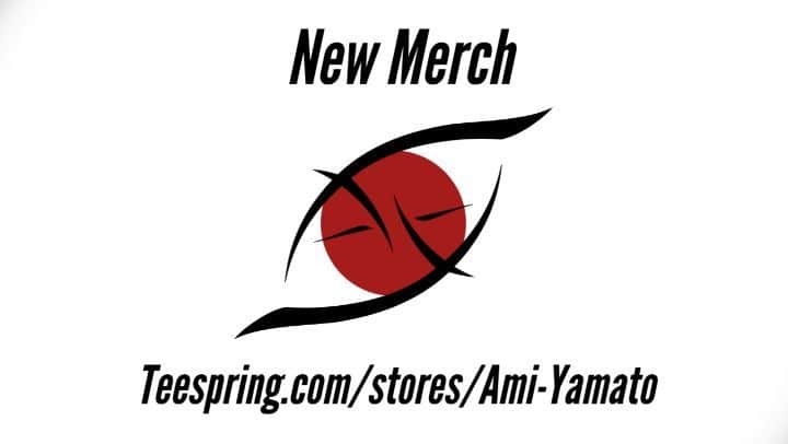 Ami Yamato（ヤマトアミ）のインスタグラム：「New merch!! 👁️ 2 versions of this logo on all kinds of items. Feel free to browse the range. Link in bio. . . . . #merch #merchandise #swords #anime #youtuber #youtube #tshirts #mugs #hoodie #tshirt #art #logo #design #logodesign #japan #japanese #japanesegirl #asian #digitalart #manga #ami #yamato #AmiYamato」