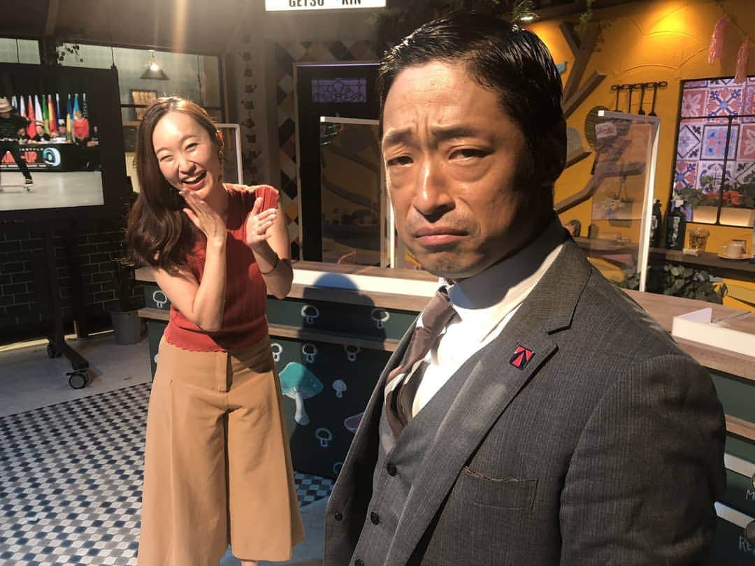 北川まみのインスタグラム：「今週のゲツキンでは、ついに団長さんがスタジオに帰って来ました🤗💕 大和田取締役のモノマネいっぱい生で見られて感激😍ホンモノやー！  #ゲツキン #半沢直樹 #大和田常務  #大和田取締役  #安田大サーカス団長 さん」