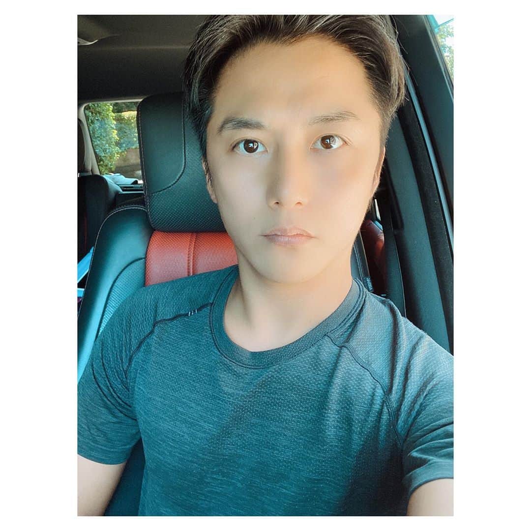 久永輝明のインスタグラム：「#運動後の爽快感　#久しぶりの自撮りw #お迎え前の暇つぶし #ゴルフ男子🏌️ #汗だく」