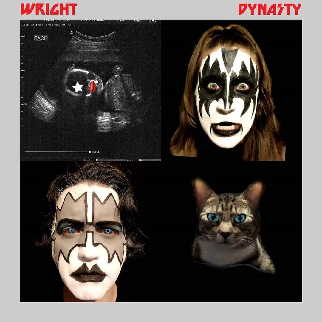 KISSさんのインスタグラム写真 - (KISSInstagram)「#KISSFamilies rock! The Wright's recreated the Dynasty album cover as their pregnancy announcement. So cool! Congratulations!」9月4日 23時43分 - kissonline