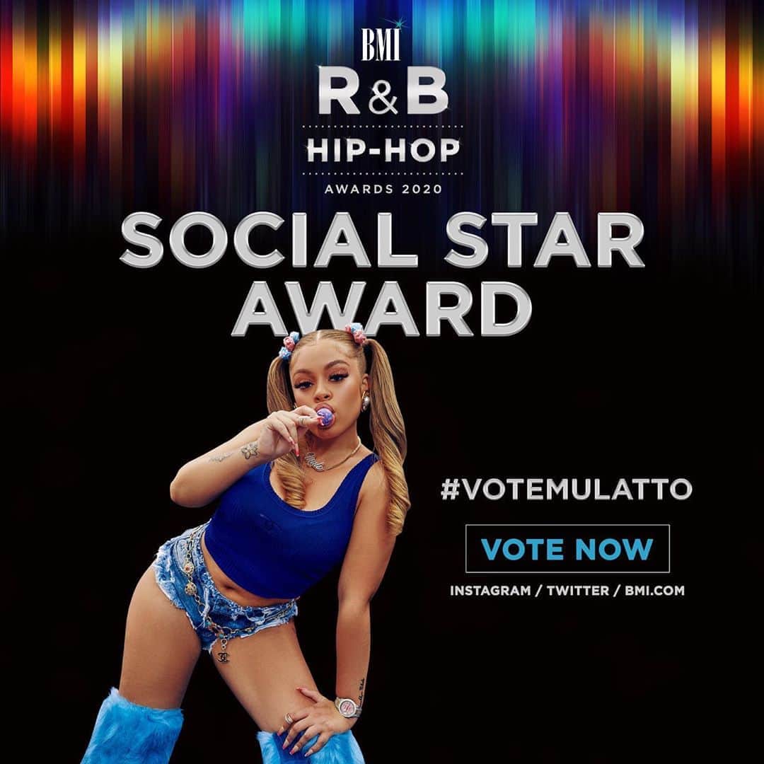 Broadcast Music, Inc.さんのインスタグラム写真 - (Broadcast Music, Inc.Instagram)「Thanks for voting for @mulatto! The 2020 #BMISocialStar winner will be announced Monday, September 14th on BMI.com.   To see all the nominees, click the link in our bio or click the following hashtags: #VoteMulatto #VoteSAINtJHN #VoteFishscale #BMISocialStar #BMIRnBHHAwards」9月4日 22時45分 - bmi