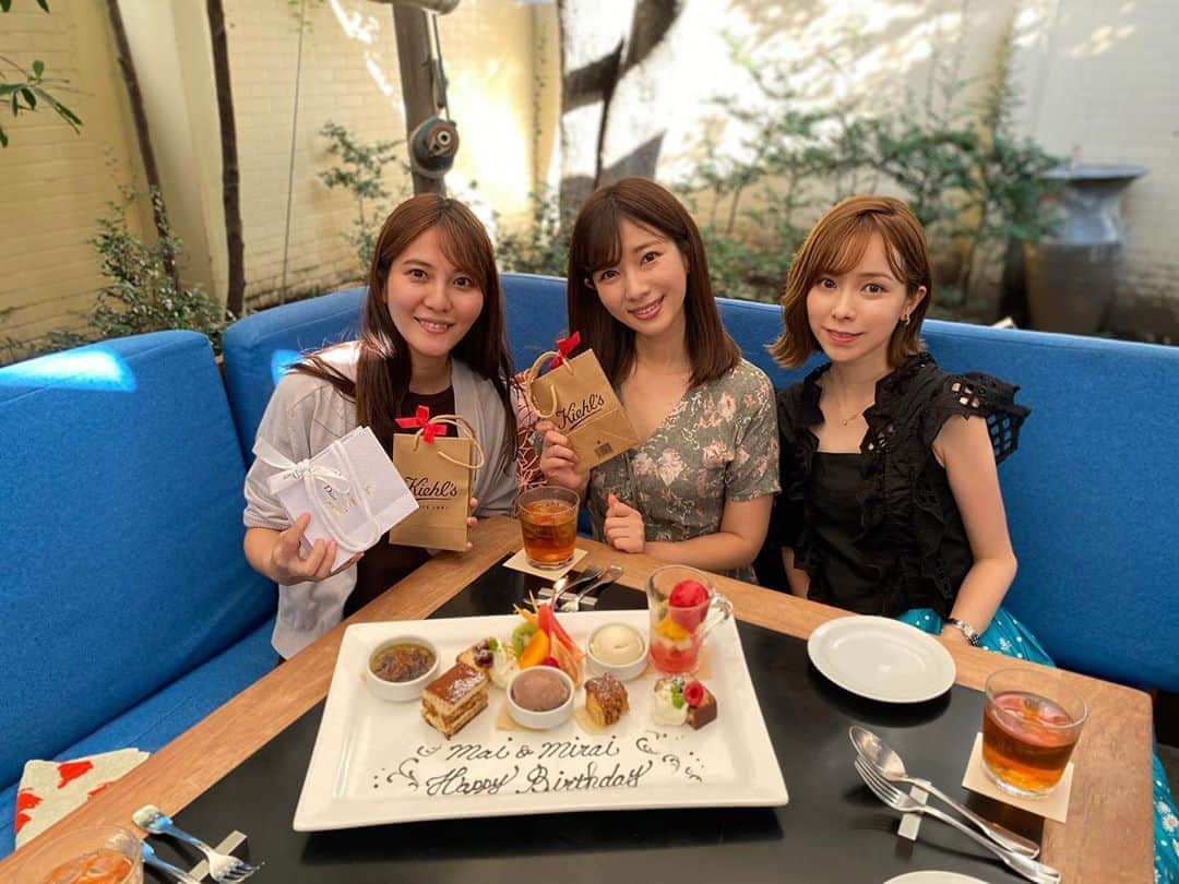 黒澤詩音のインスタグラム：「@ishiokamai  @miccolo3   おめでとう😘🎂✨  #cicada #cicada表参道 #lunch #omotesando #birthdaypresent #birthdayplate #バースデープレート」