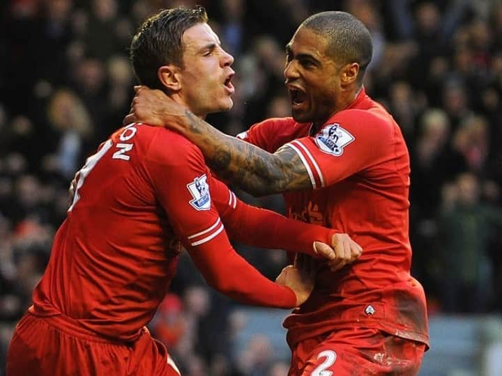 グレン・ジョンソンのインスタグラム：「Action shot @jhenderson #lfc #sportsman #throwback #liverpool」