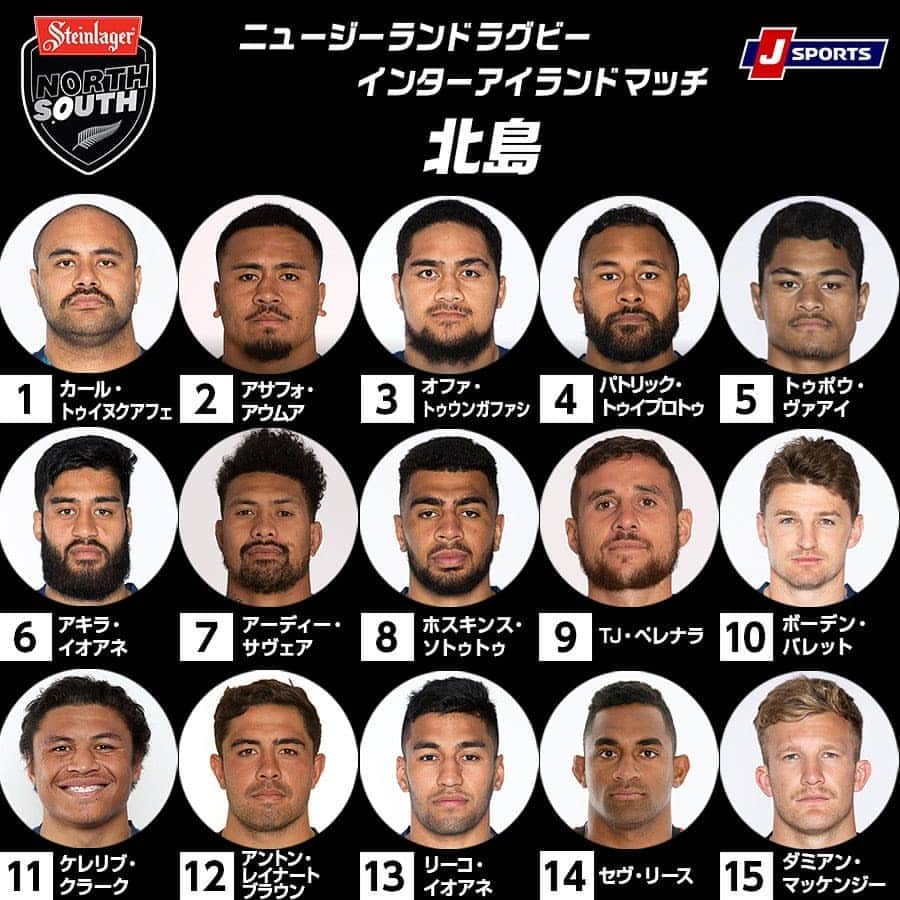 J SPORTSのインスタグラム：「🏉#ニュージーランドラグビー インターアイランドマッチ2020 #オールブラックス 選考試合！ 🇳🇿北島 vs. 南島🇳🇿  📆9月5日(土)午後3:55～ 📱J SPORTSオンデマンド先行LIVE配信  解説🎤#小林深緑郎 🎤#大西将太郎 実況🎤#矢野武 会場：スカイ・スタジアム, ウェリントン  ニュージーランドの北島と南島の選抜チームが激突する伝統の一戦。 事実上のオールブラックスのトライアルマッチとして注目される。 オールブラックスの4人のアシスタントコーチが、両サイドに分かれて指揮を執り、イアン・フォスターHCは中立の立場でこの試合を視察する。 選手は、自身のプロフェッショナルキャリア最初のチームの所在地をベースに、北島と南島に分かれて対戦する。 この一戦、かつてはニュージーランド国内の恒例行事として毎年行われていた。 最初の対戦は1987年までさかのぼる。 1902年から85年までは毎年行われていたが(戦時中の2度の中止は除く)、それ以降はラグビーのプロ化などに伴い、不定期開催となっていた。 今年はCovid-19の影響により、ラグビーカレンダーに余白ができたことで、2012年以来の開催が決まった。 過去80戦の対戦成績は、北島50勝・南島27勝・3引き分け。」