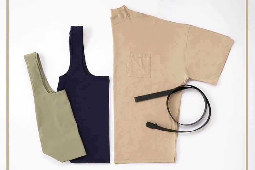 岩岡徹さんのインスタグラム写真 - (岩岡徹Instagram)「TI "Beige" SET Mockneck T-shirt "Beige" (M or L) Belt Eco bag Large（Navy） Eco bag Small（Khaki） -special gifts- Original Lookbook "Beige" Behind the scenes "Beige"」9月4日 19時00分 - da_ice_toru_iwaoka
