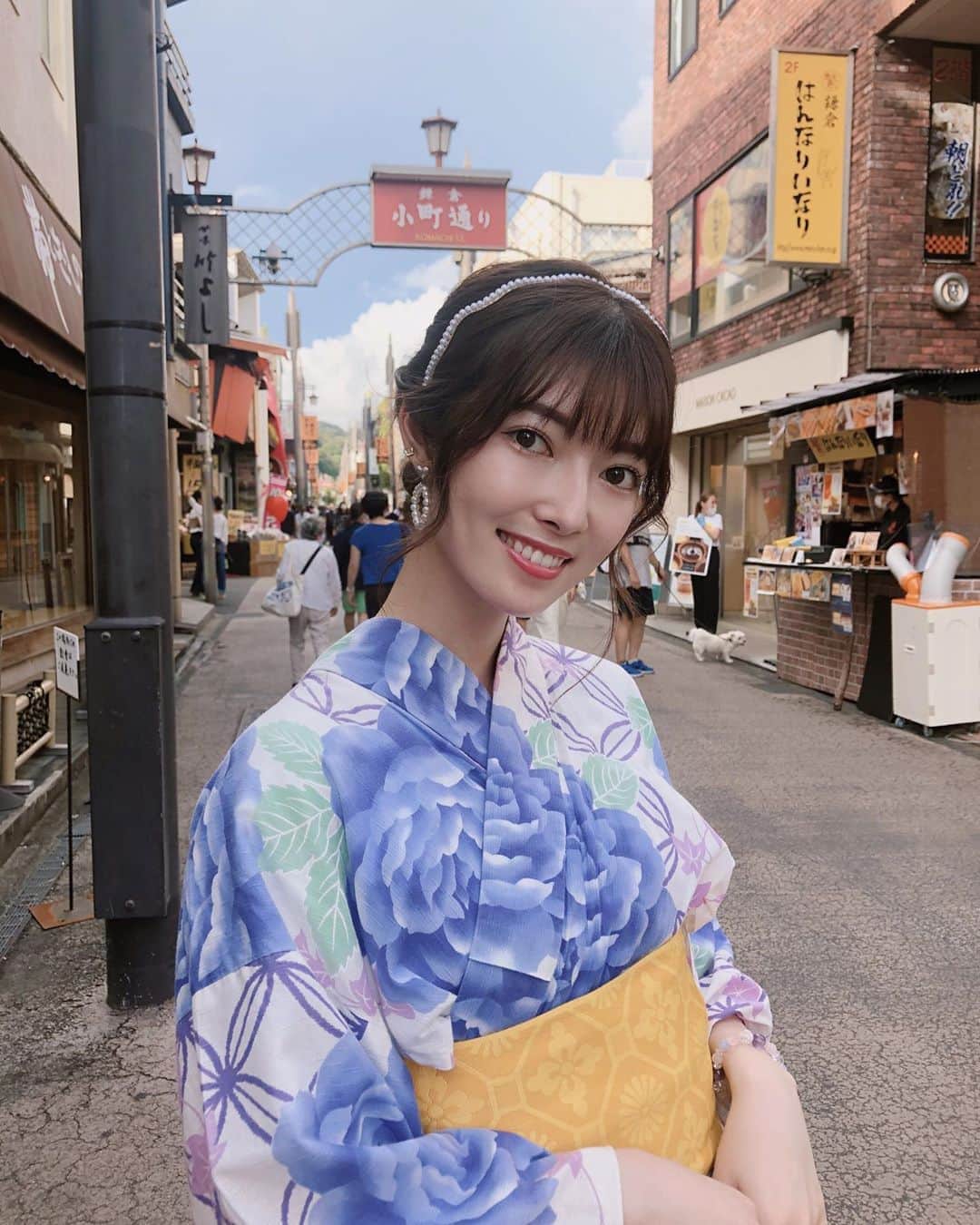 日下部美愛のインスタグラム：「寄りもどう？？  #浴衣 #ゆかた女子 #浴衣女子 #浴衣コーデ #夏 #浴衣デート #浴衣ヘアアレンジ #鎌倉 #photo #japan #model #me #hair #fashion #fashionblogger #makeup #followme #instagood #camera #instadaily #dailylook」