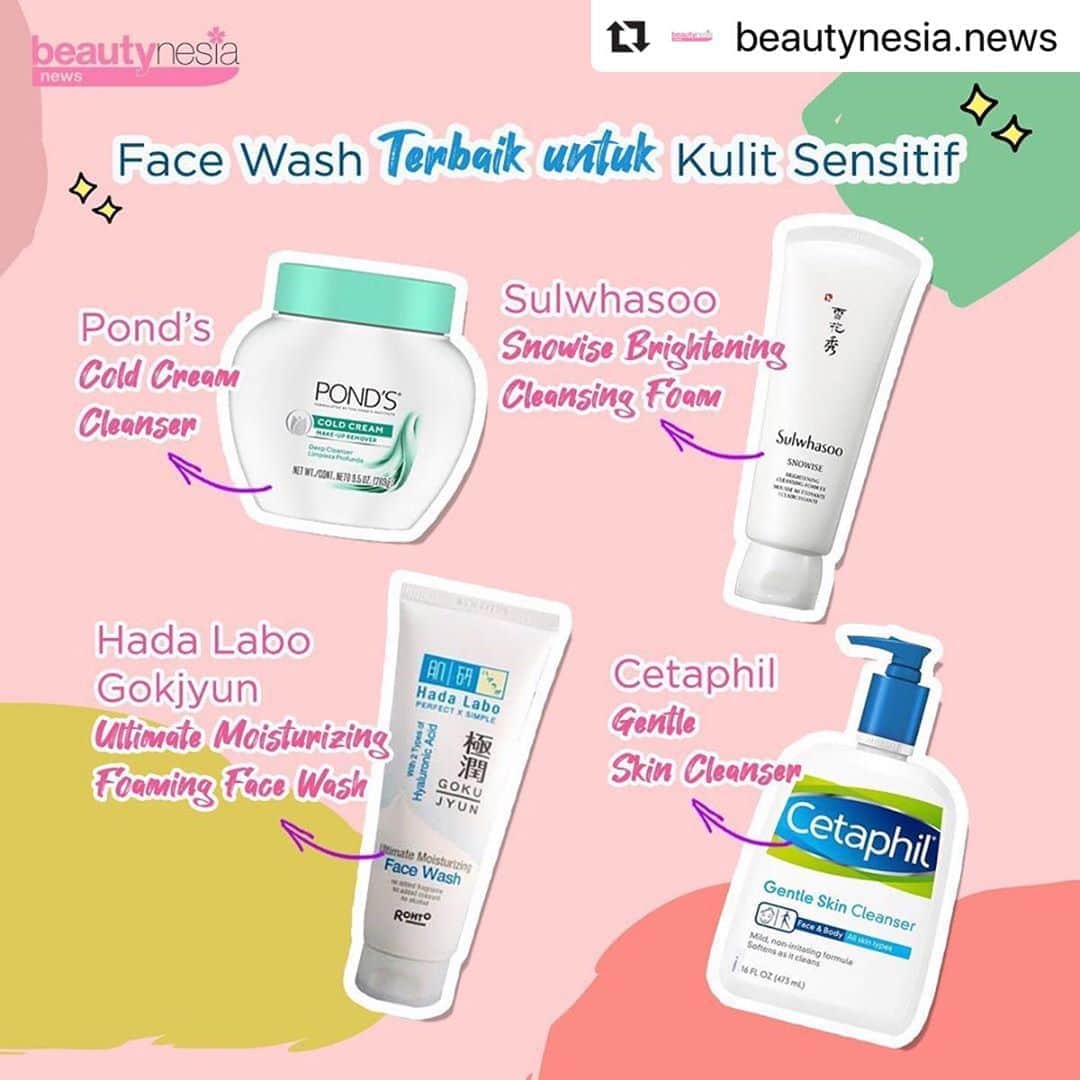 のインスタグラム：「Kebanyakan dari orang yang kulitnya sensitif memiliki kondisi kulit yang kemerahan, mudah muncul ruam, pengelupasan, dan gatal. Jadi perlu perhatian lebih untuk merawatnya, terutama dalam memilih facial wash yang tepat. Tapi, kamu gak usah khawatir Beautynesia News akan kasih kamu rekomendasi facial wash yang cocok untuk kulit sensitif. ⁣⁣ ⁣⁣ Kalo facial wash jagoan kamu apa nih ? Komen dibawah yuk ⁣⁣ ⁣⁣ #BeautynesiaNews #RekomendasiBeautynesia #Kulitsensitif #Sensitiveskin #facialwashkulitsensitif #skincarekulitsensitif #Tipsskincare #rekomendasifacialwash」