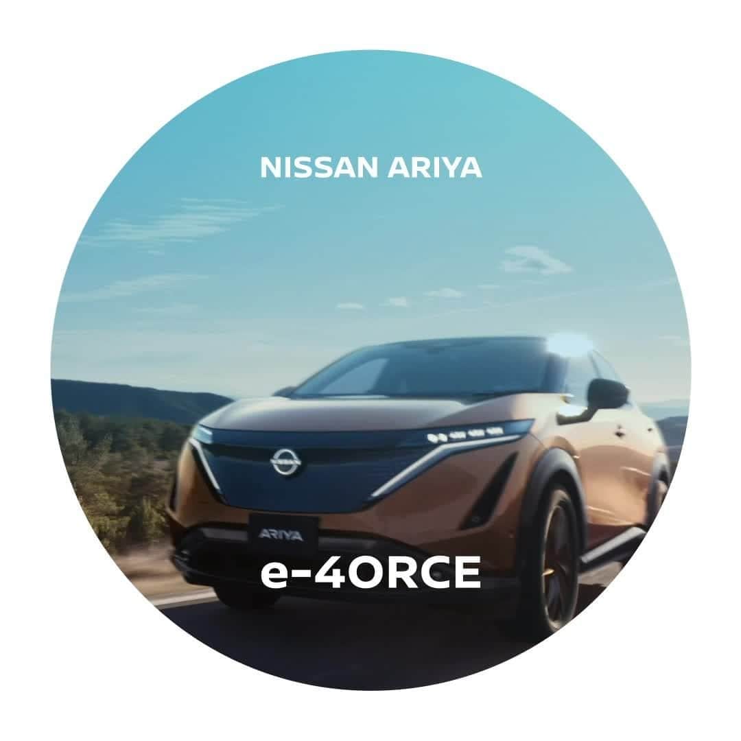 のインスタグラム：「#Nissan #Ariya ‘s e-4ORCE, is a revolutionary new all-wheel control technology, assisting and empowering drivers of all skill levels by providing instant torque to all four wheels and delivering balanced, predictable power in any situation. #FutureFriday #NissanAriya」