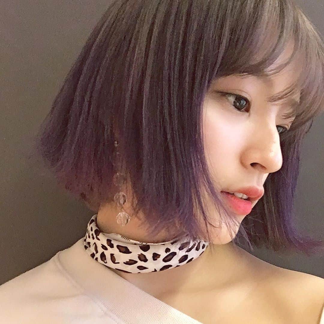 佐藤華純のインスタグラム：「.  【 #パープルアッシュ 】  私がショートヘアで前髪があって、紫に染めていた時の写真を公開💜  どうですか？似合いますか？  また染めようかなと思うのですが、どんな色が似合うかな…🤔  #ミスキャンパス立命館2020 #MCR2020  #立命館 #立命館大学 #京都 #女子大生  #ミスキャン #ミスコン #ファイナリスト #ショートヘア #パープルカラー」