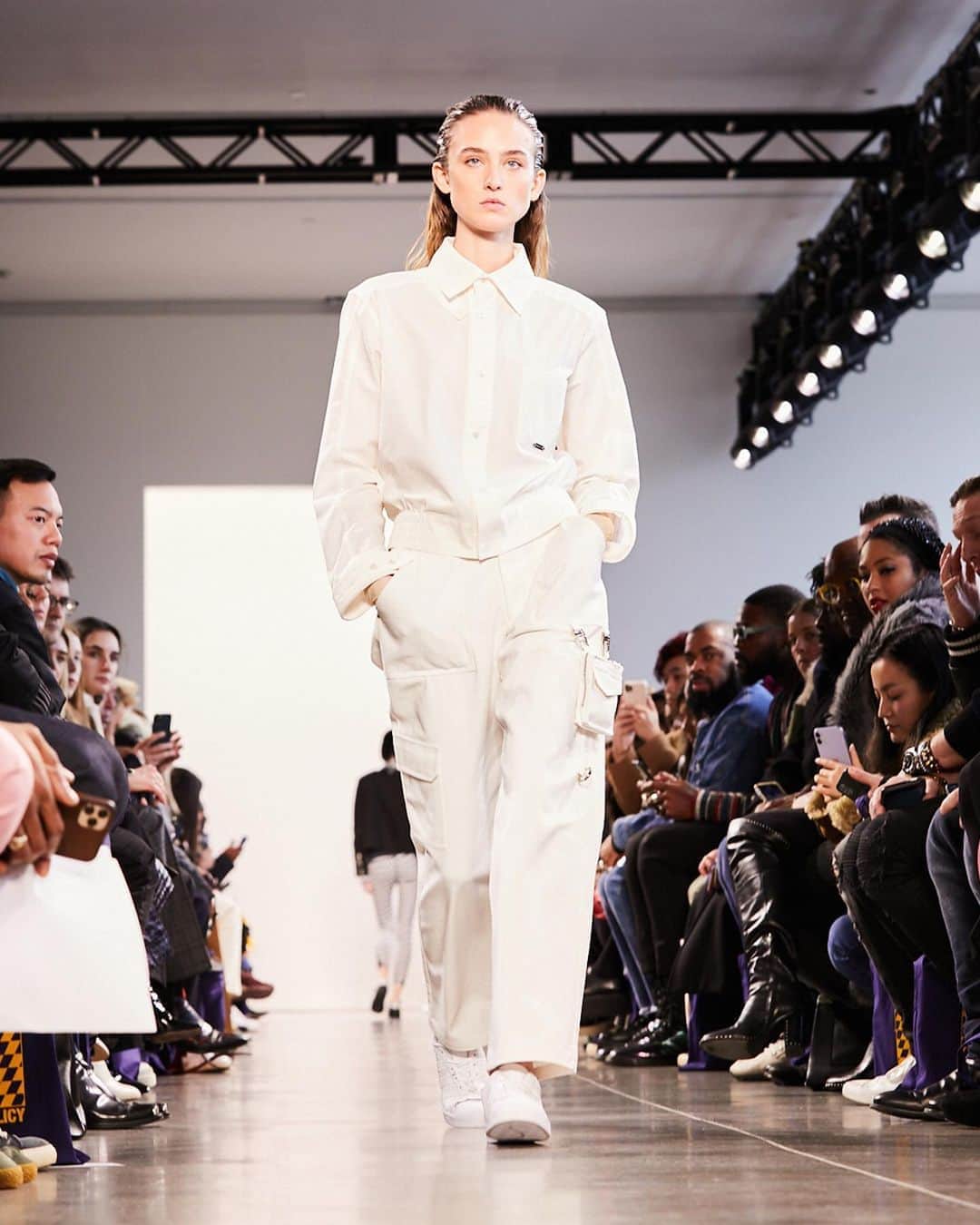 Fashion Weekのインスタグラム：「We stan a monochrome moment! Seen on the @privatepolicyny runway at @NYFW: The Shows February 2020. 📸 by @johnnydeguzman」