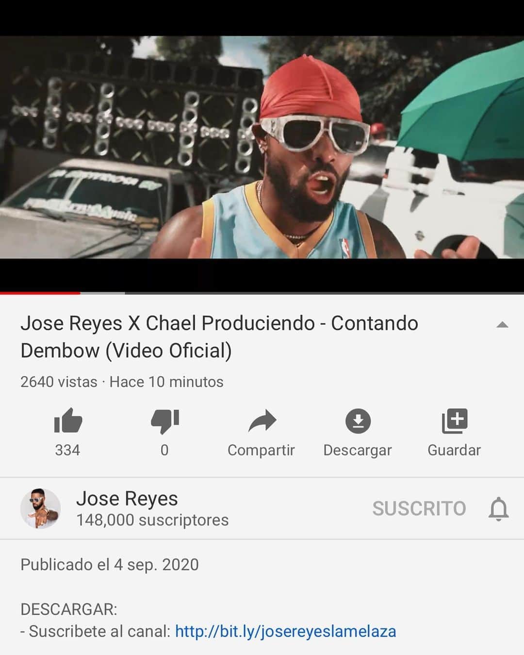 ホセ・レイエスのインスタグラム：「Disponible en YouTube #ContandoDembow  @chaelproduciendo 🎛  Dir.: @chrisignmedia 🎥 DP.: @jeffrysantosfilms 📹 (link in bio)」