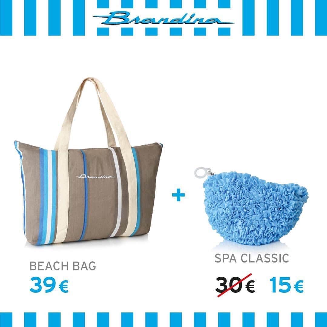 のインスタグラム：「Acquista una borsa a scelta tra Canvas Bag, Hamptons o Beach Bag e la nostra SPA Classic la paghi la metà.  Clicca nel link in bio per acquistare.  #brandinatheoriginal #promotion #summervibes #brandina #promo」