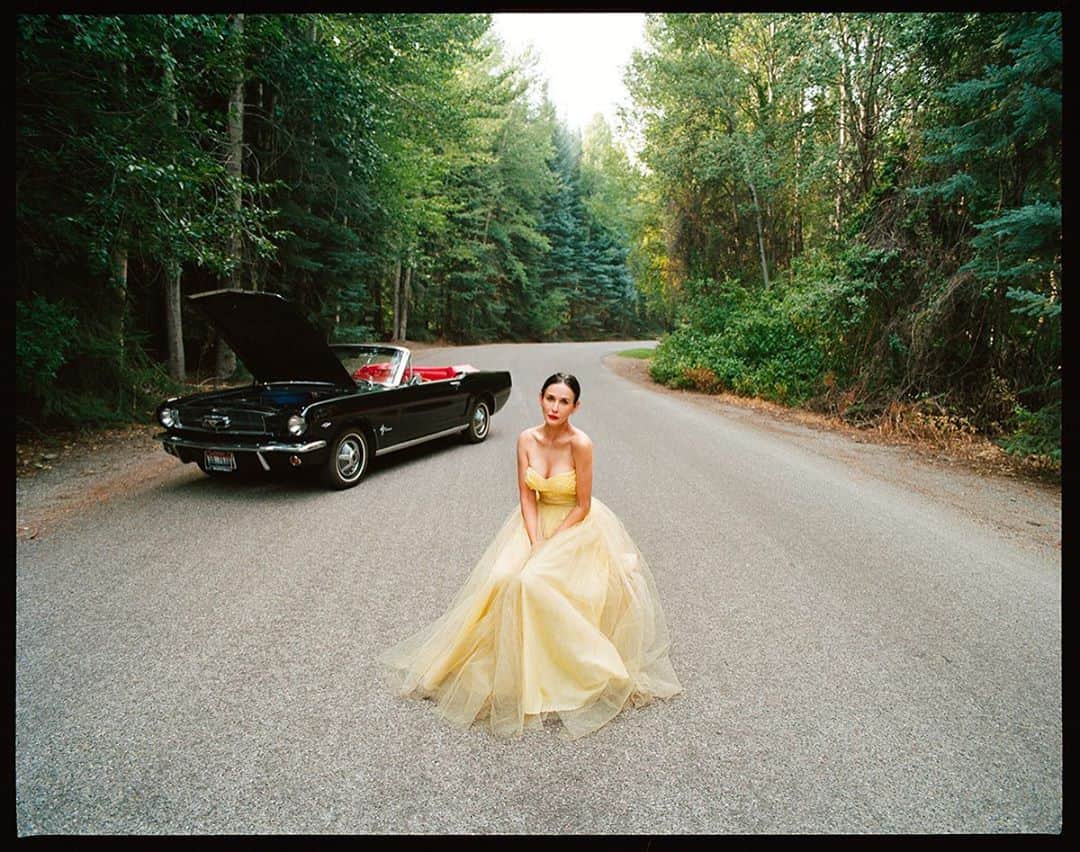 タイラー・シールズのインスタグラム：「If you find yourself broken down on the side of an emotional road you are always a tire change or can of gas away from being up and running again, sometimes all you need it a tune up. This is the amazing @demimoore shot in the middle of nowhere in Idaho, I wanted to shoot Demi on film as I felt it would capture more of her presence, she is in some of the most iconic photos that have ever graced the covers and pages of magazines, and when you photograph her you understand why, there is an effortless display of talent that comes out her, as she just gives you everything you want. In your mind where does the story of this photograph go from here?」