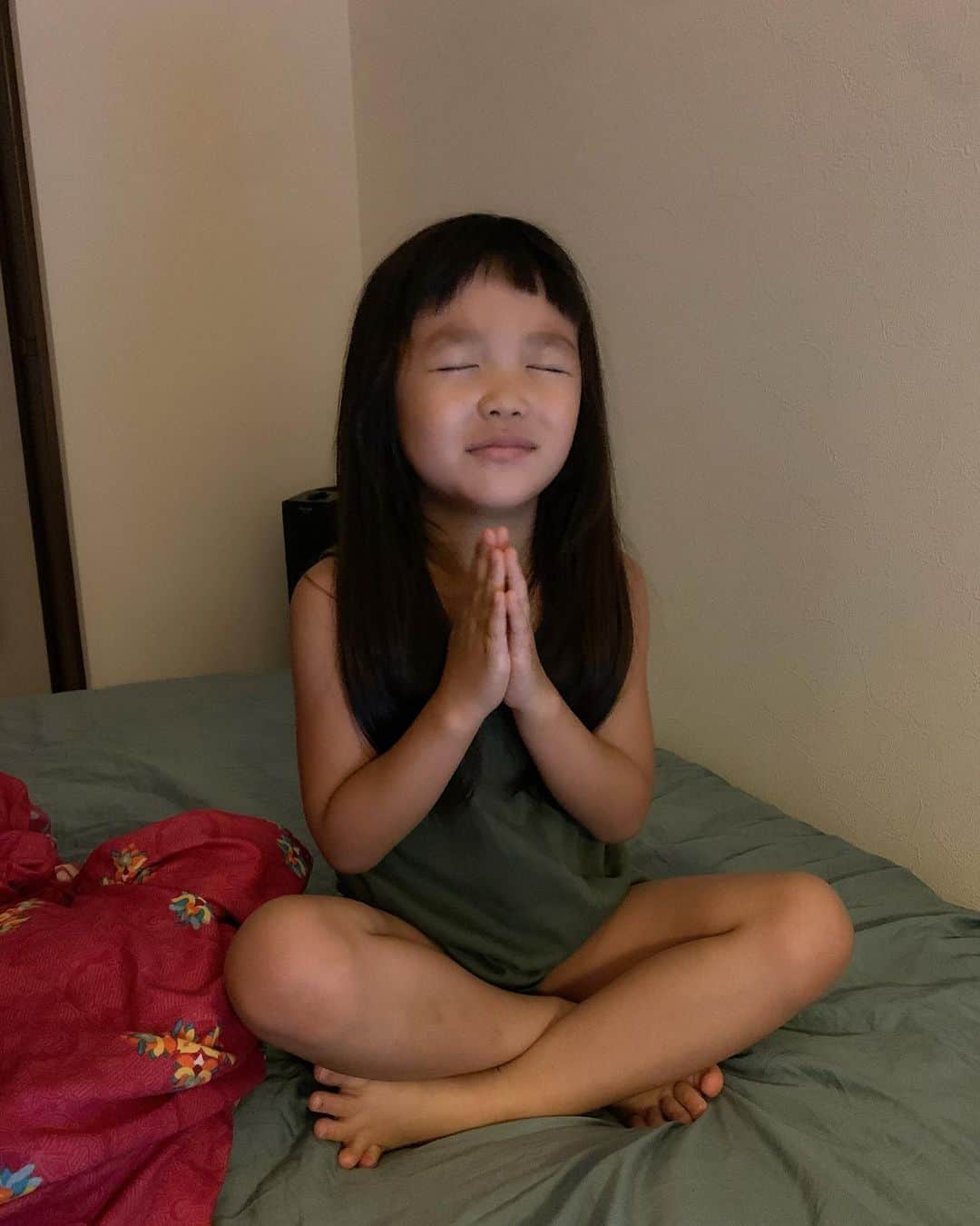内藤陽子さんのインスタグラム写真 - (内藤陽子Instagram)「朝起きたら、ニコが隣りで瞑想していた🧘‍♀️ そして　合掌。 どしたどした… #いつから起きてたの　 #どこで覚えたの #瞑想」9月5日 9時08分 - dadaflora