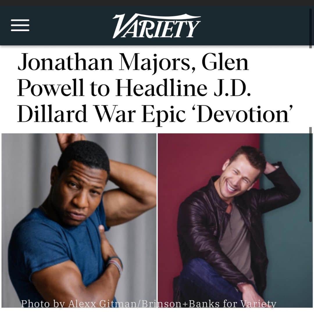 グレン・パウエルのインスタグラム：「Two guys who aren’t afraid to scratch an itch mid-photoshoot #WingsUp #Devotion」
