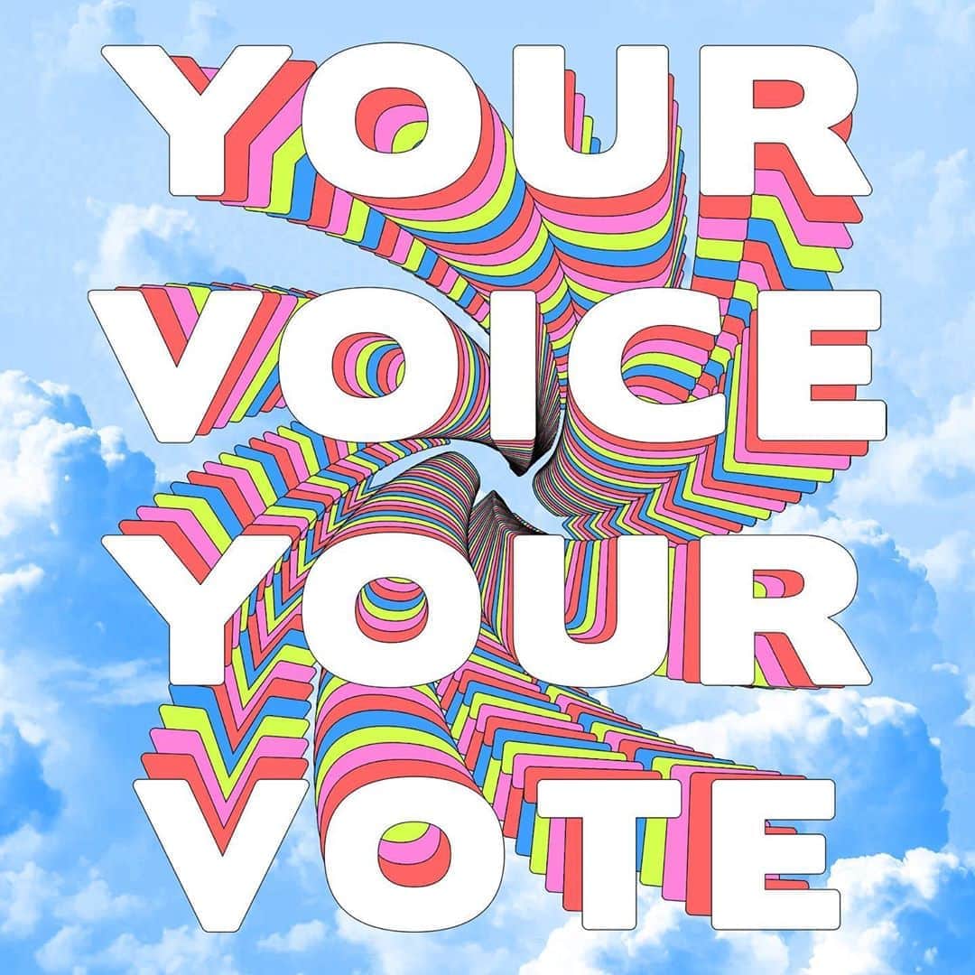 Instagramさんのインスタグラム写真 - (InstagramInstagram)「Your voice. Your vote. Your future. 🌟 Register to vote for the US election, check your registration status, learn how to vote by mail and get more info at our link in bio. ✉️🗳⁣ ⁣ Art by @tyler_spangler」9月5日 6時04分 - instagram