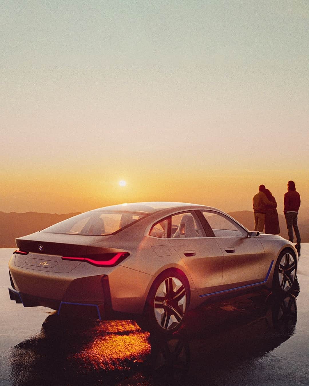 BMWのインスタグラム：「Sunset is just the beginning. The BMW Concept i4. #BMW #THEConcepti4」